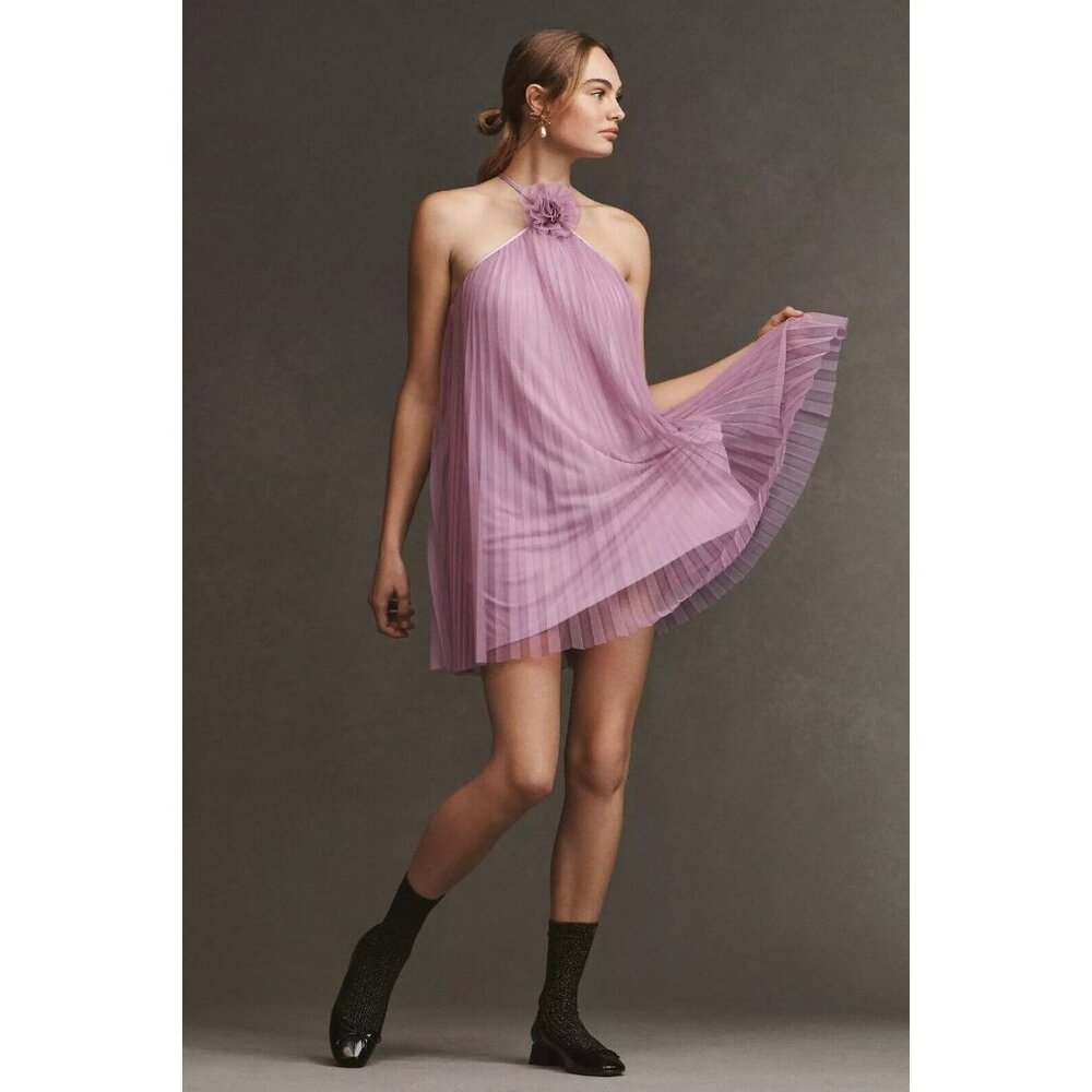 NWT Anthropologie BHLDN Rosette Halter Tulle Shift Dress